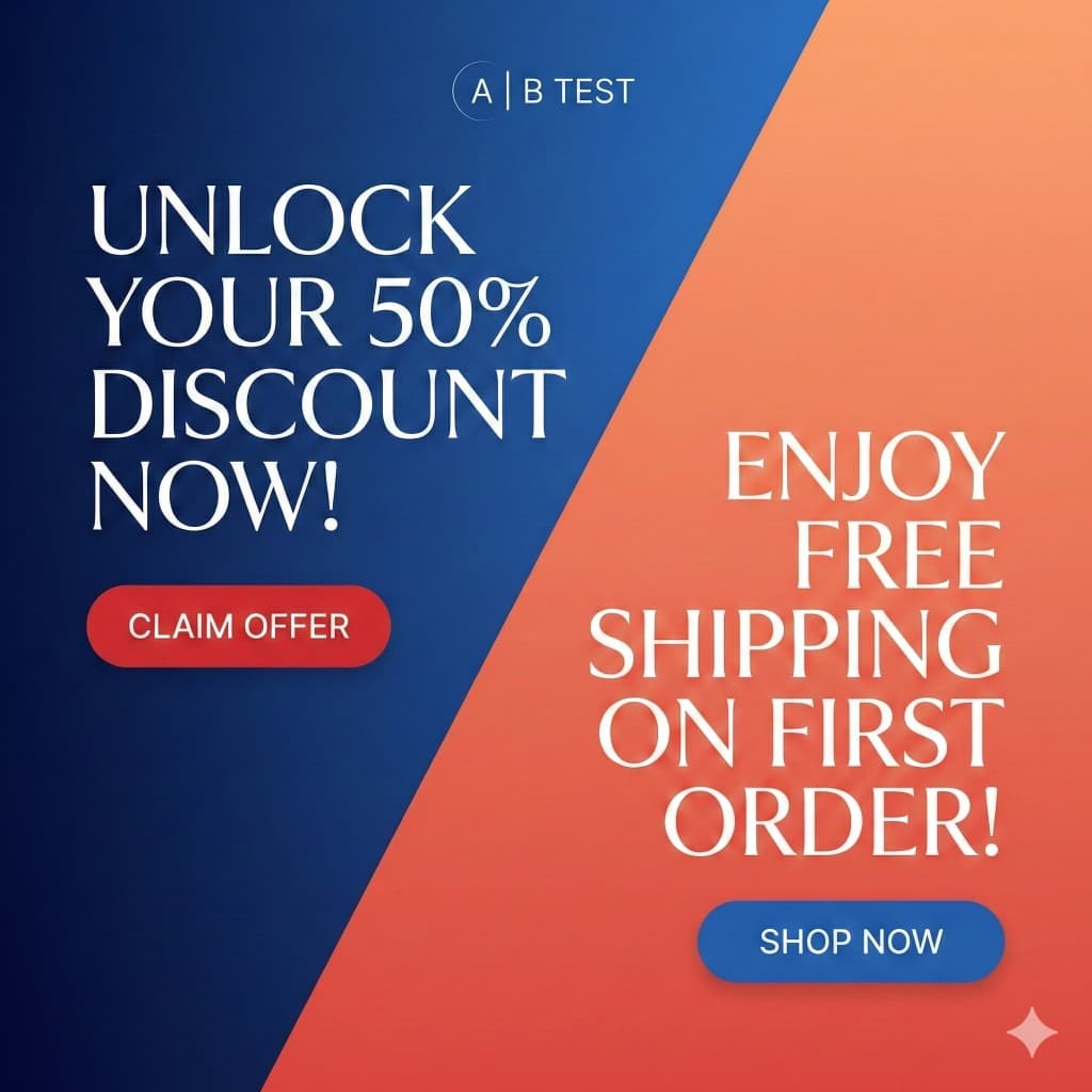 A/B test material example